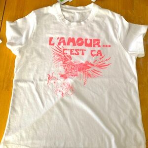 NWT Zadig&Voltaire 'Azedi Amour' White Printed T-Shirt sz L